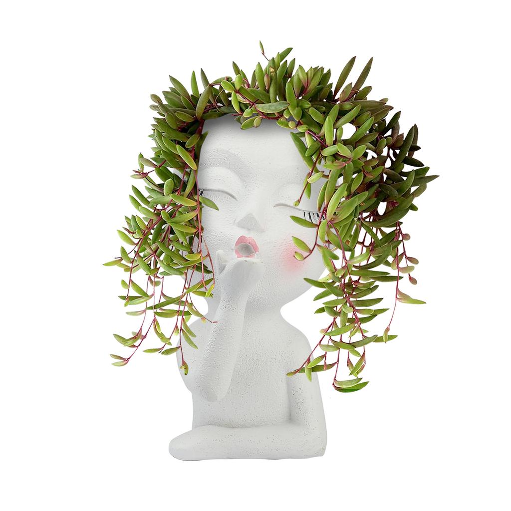 Mannequin Rășină Ghiveci de Flori Față Ghiveci de Flori Decor de Grădină