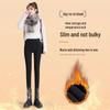 2024 Women's High-Waisted Black Fleece-Lined Leggings - Thick, Warm, and Perfect for Outdoor Autumn and Winter Wear