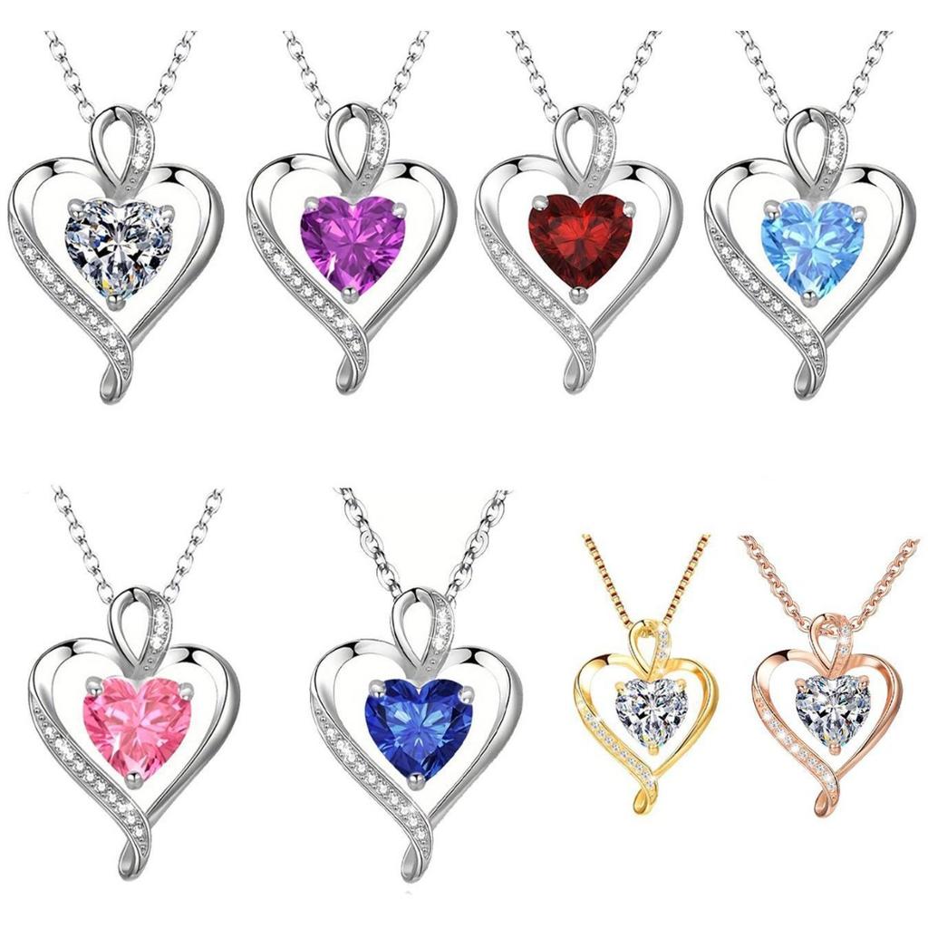 520 Valentine Gift For Women Zircon Heart Pendant Clavicle Chain Exquisite Love Necklace Jewelry