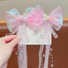 Rainbow Bow Braided Hair Clip for Girls - Cute Hair Accessory with Ribbon Hairpin