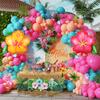 Hot Pink Aqua Blue Summer Tropical Balloons Garland Kit Hibiscus Foil Balloon Birthday Baby Shower Luau Aloha Hawaii Party Decor