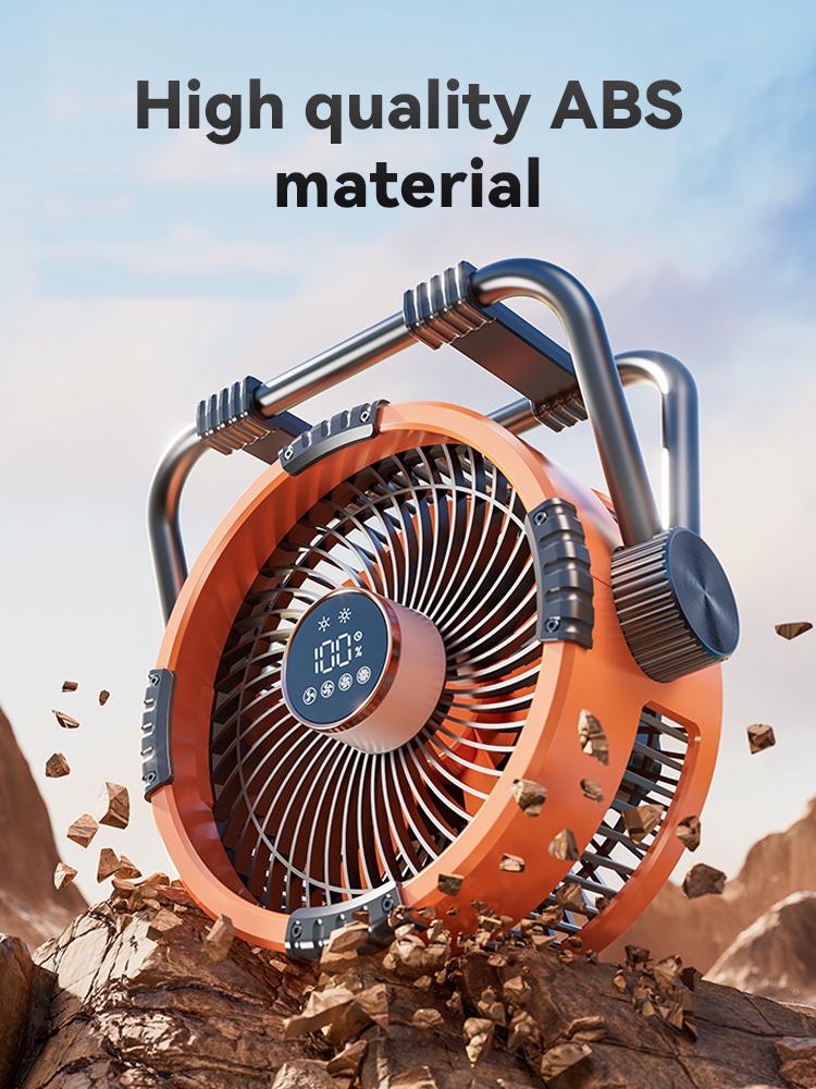 New 6 in 1 Outdoor Camping Fan 20000mAh Rechargeable Portable Wireless Tent Ceiling Fan 4 Speed Adjustment with Hook & LED Light