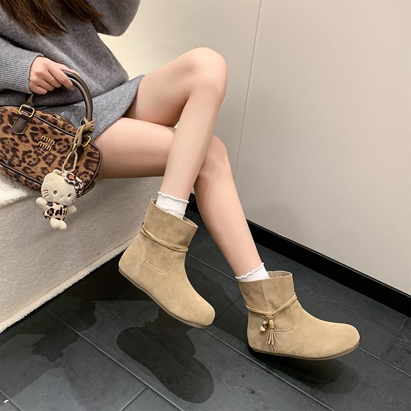 

Luxury 2025 Winter Shoes Women Boots Casual Lightweight Ankle Boots Plus Size Comfortable Soft Bottom Flats Women Botas De Mujer 35 коричневый