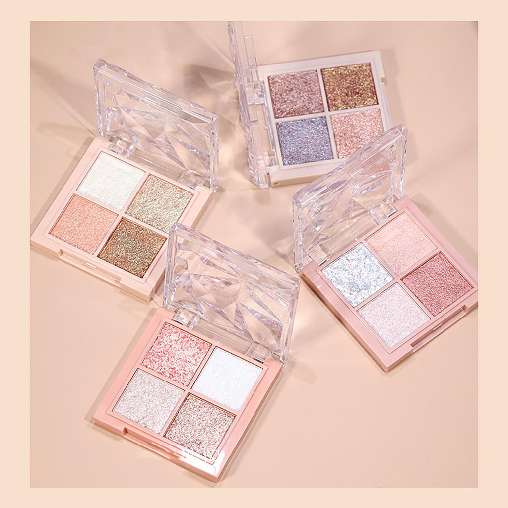 Bright Four-color Waterproof Long-lasting Eye Shadow Valentine's Day Gift