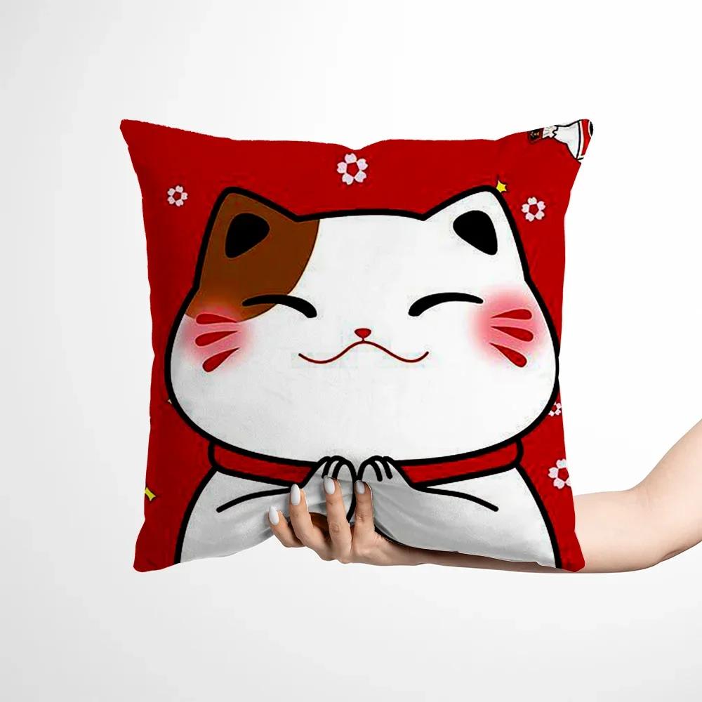 Decorative Cushions for Sofa Pillow Cover Fortune Cat Twin Size Bedding Cushion Cover Bedroom Decoration Living Room
