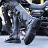 Men's Boots Fashion Motorcycle Boots Punky Style Knight Boot Classic Western Cowboy Boots Men Mid-calf Leather Boot Botas Hombre