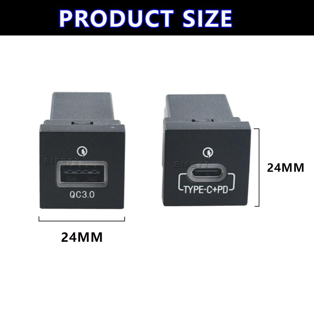 New For VW Golf 6 Jetta 5 MK5 Scirocco 06-12 Type C PD USB Socket Charging Power Adapter Quick Car Charger Wire Harness