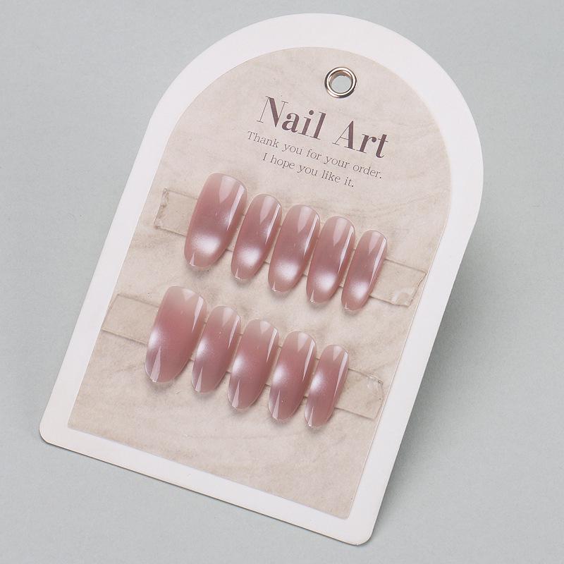 Chic Cat Eye Handmade Press-On Nails: Medium-Long, Sexy, Pure Style