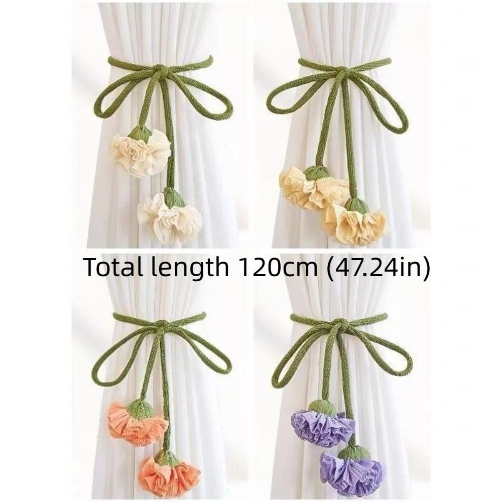 Beautifully Flowers Curtain Straps Decorative Carnation Curtain Tie Rope  Home Decorations