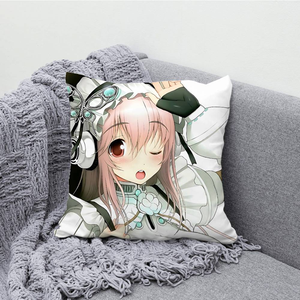 Чехол на подушку S-Super S-Sonico для 45x45см 55x55см 30x30см Квадратный Автомобильный Чехол для Подушки Декор Дома Спальни Подарок 30cmx30cm