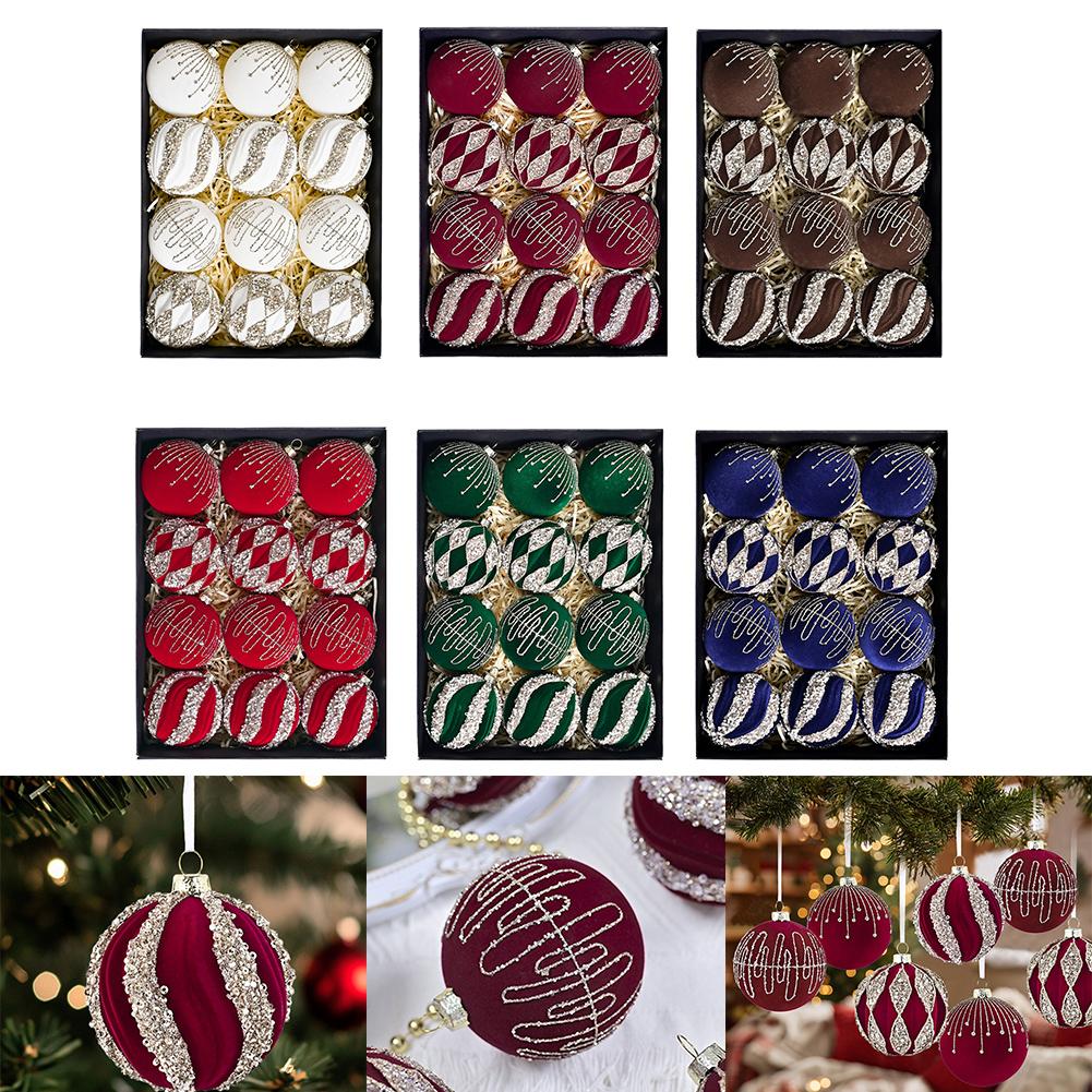 Decorative Christmas Balls Festive Ornaments Holiday Displays Decorative Tree Balls Set Accessory Vibrant Colors