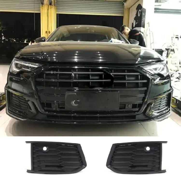 Car Left Right Front Bumper Lower Fog Light Vent Grille Grill Mesh Frame Cover Trim Suitable for 4K0807151A 4K0807152