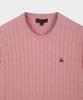 BROOKS BROTHERS Cotton Cable Crew Neck Short Sleeve Sweater (Pink) (Bbwrmog203)