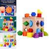 Wooden Geometric Shape Matching Blocks For Kids Educational Toy For Brain Development