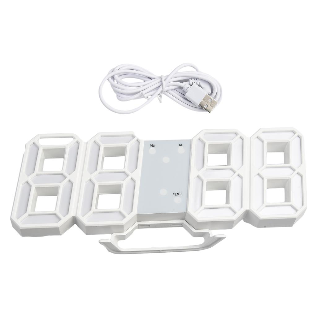 3D LED Wall Clock Large Digital Wall Clock With Remote Control Alarm Clock Time/Date/Temp Display Wall&Table Clock Modern Design