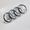 2026 Silver/Black Four Ring ABS Car Front Emblem Badge And Rear Trunk Emblem Badge Sticker Suitable For 4YTE A3 A4 A5 A7 A2 Q3 Q5 Q8