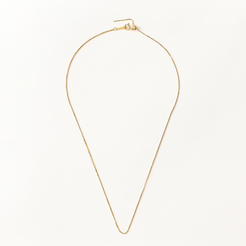 14k Copper Plated Box Chain Glue Pendant Necklace - DIY Semi-finished Jewelry Accessory with Color Retention