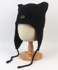 Yunibeosyeolkemiseuteuli Wool Twist Cat Black Earflap Hat