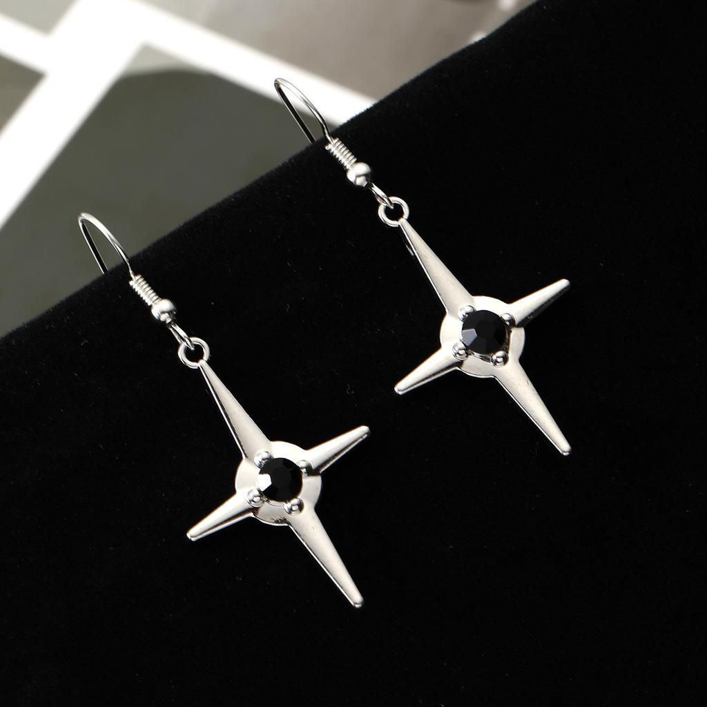 Korea Personality Sparkly Zircons Awn Star Tassel Chain Piercing Stud Earrings for Women Trendy Designer Dangle Earrings Jewelry