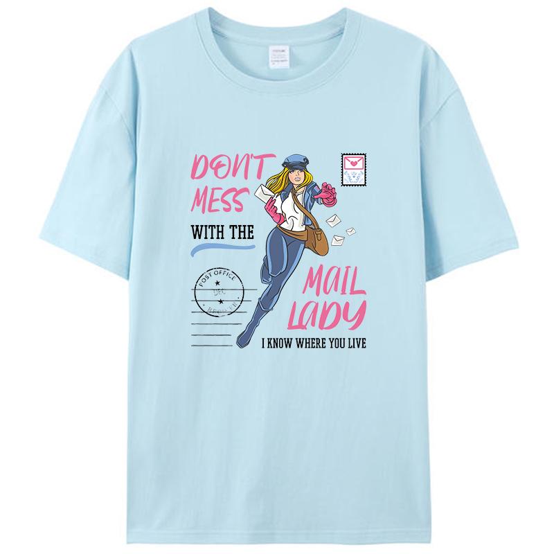 Почтальон Не связывайся с почтальоном Я знаю где ты живешь Смешная Женская Мужская Футболка Одежда Графическая Футболка Мужские Рубашки 4XL