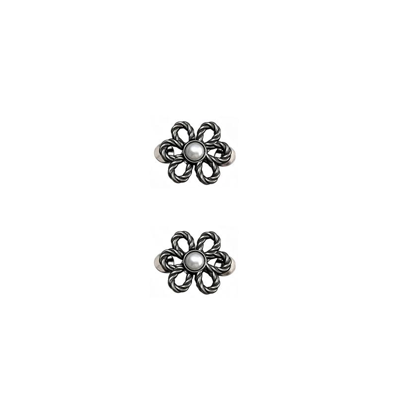 2/4Pcs No‑Sew Flower Pearl Waist Buckle Detachable Pants Waist Reducing Clip Fashion Decor Brooch for Jeans Skirt Shirt Outfit