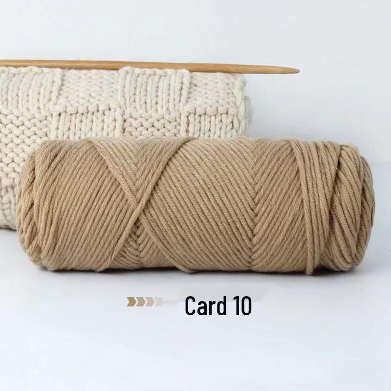 8-Strand Cotton Wool Yarn for Scarf DIY - Thick, Soft Thread with Silk Elements