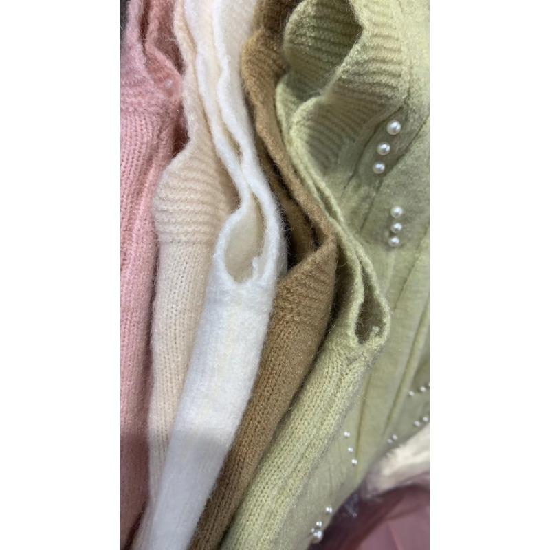 Women's Autumn and Winter Sweet Pearl V-neck Knitted Waistcoat