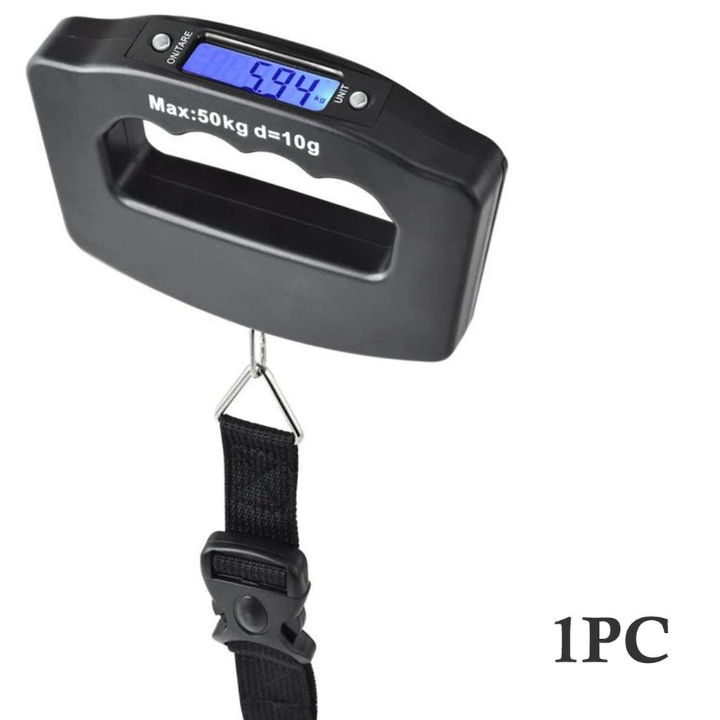 50kg Digital Luggage Scale Portable Luggage Bag Scale Handheld Electronic Scale Backlit Digital Display Travel Accessories