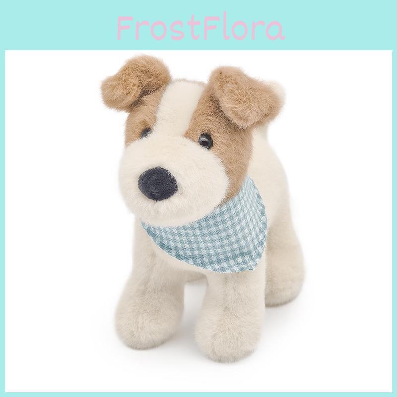 Plush Fox Terrier Toy Animal Dog Stuffed Doll Room Decoration Kids 18cm Gift