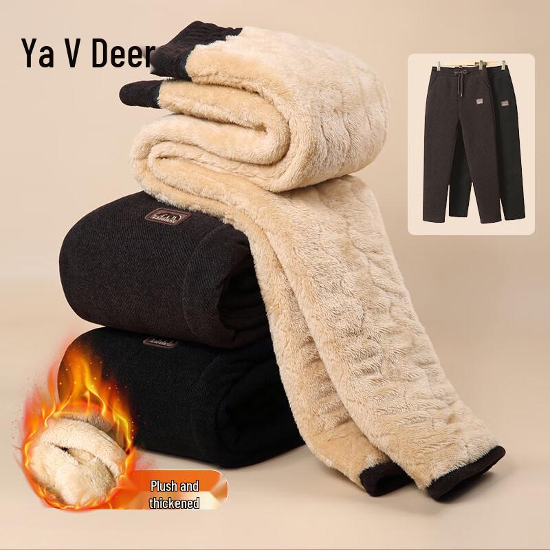 

Yalu Women s Plush Lined Winter Straight-Leg Warm Pants XL