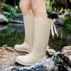 Women's Medium and High Rain Shoes Waterproof, Non-slip and Warm Rain Boots Fishing Work Four-season Boots Takeaway Rubber Shoes Water Boots