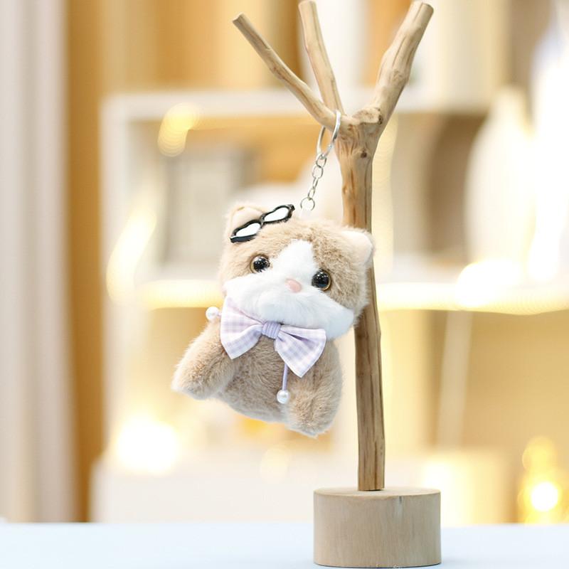 Plush Cat Toy With Short Plush Material For Keychain Girls And Boys Gift