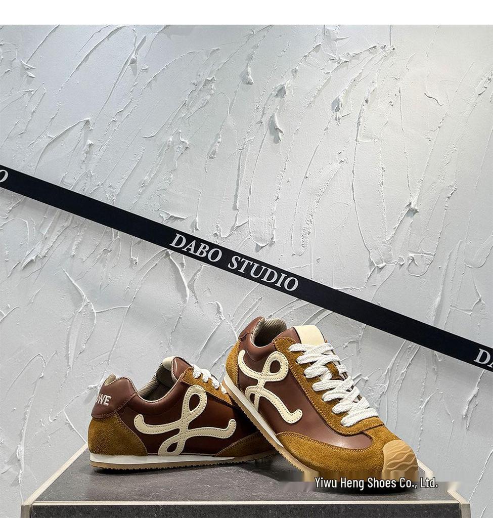 Pantofi de antrenament pentru bărbați 2025 cu șireturi, tip gheată joasă, stil german - La modă, stil Forrest Gump, talpă moale, îmbrăcăminte sport versatilă și casual