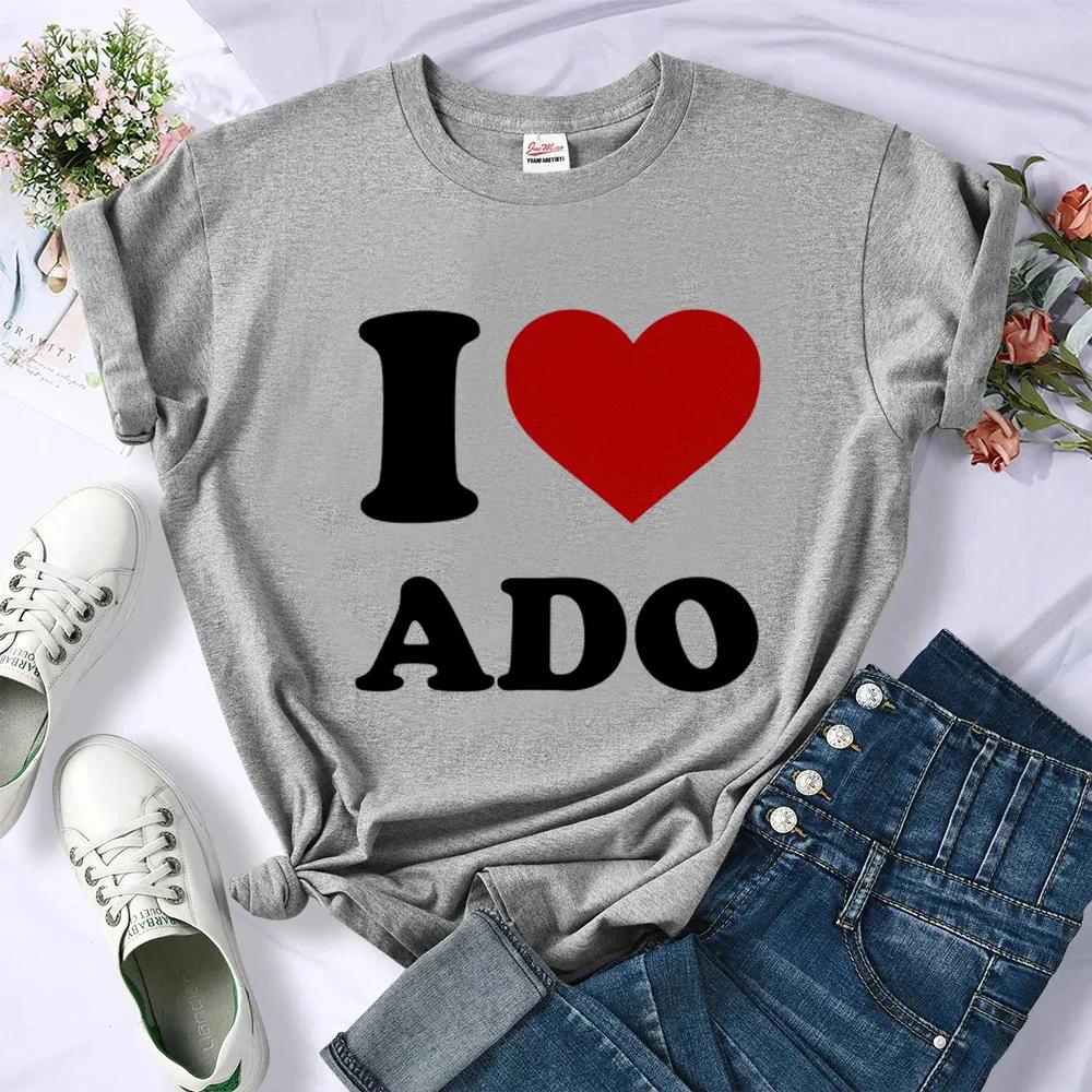 Ado T-shirts Women Anime Designer Top Girl Japanese Harajuku Clothes Funny Trip T-shirts Fashion T-Shirt Summer Street Tops