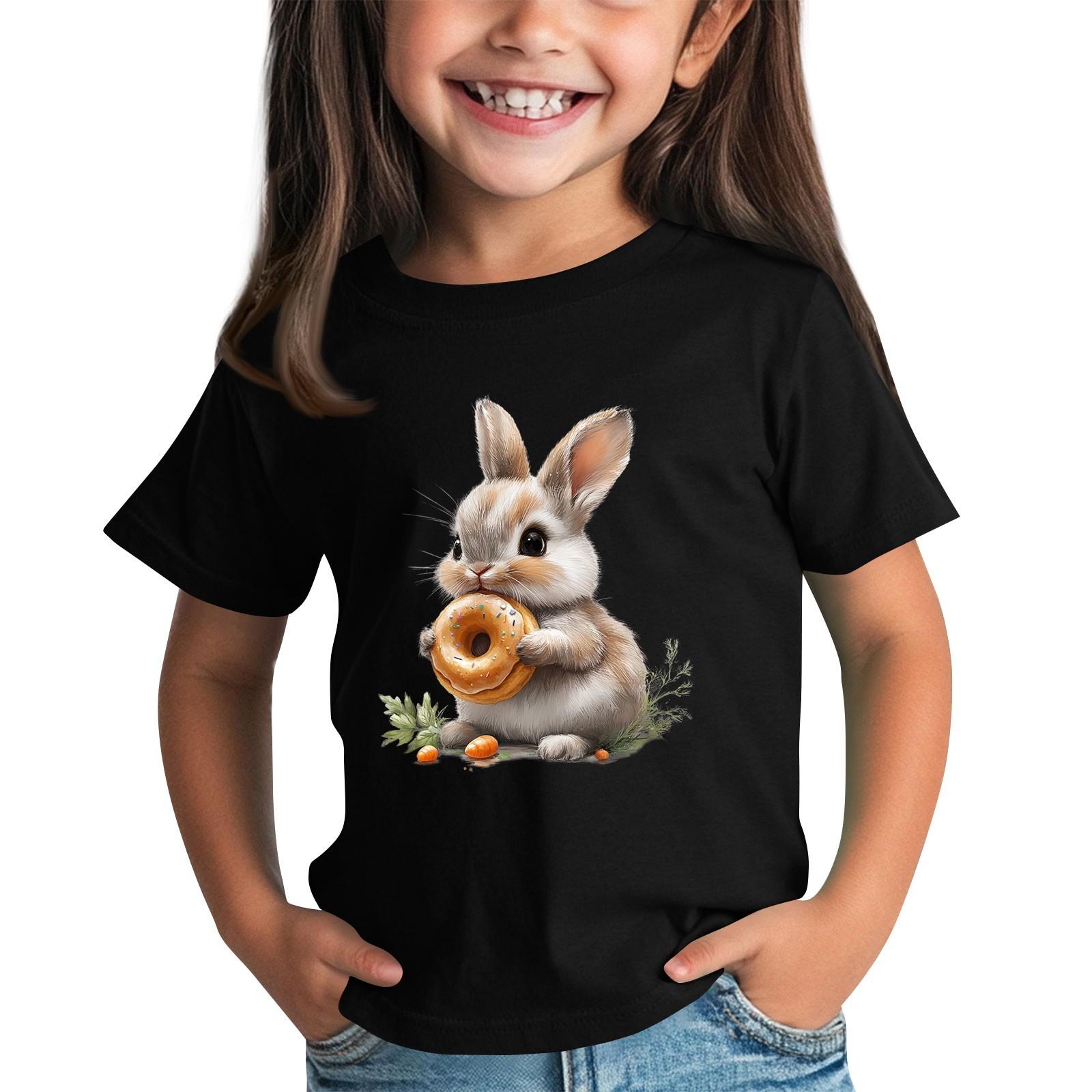 

Детская футболка с коротким рукавом и принтом животных, повседневный топ 110 чёрный