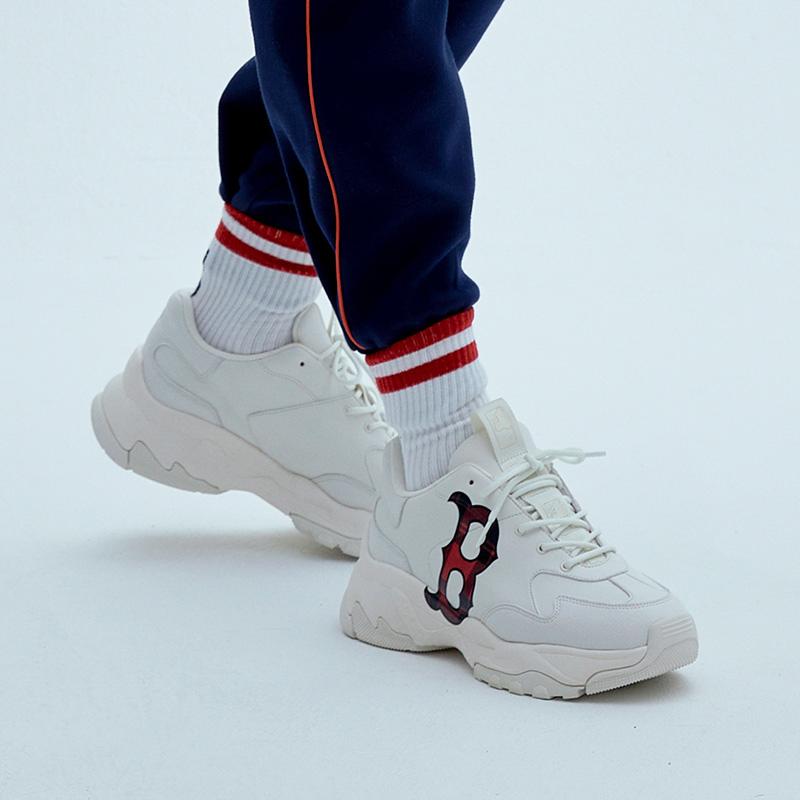 MLB Big Ball Chunky Boston Red Sox Anti-Slip Wear-Resistant Low-Top Chunky Sneakers Unisex White Sneakers 32SHCC011-43W