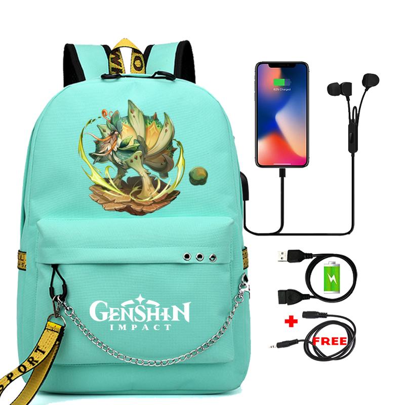 Anime Game Travel Backpack Printed Canvas Backpack Students Women Large Capacity Bookbag Usb Charging for Boy Girl School Bag Kids Gifts