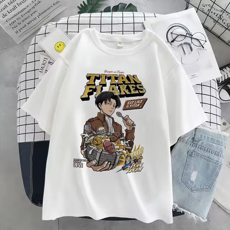 T-shirt Women Men Attack On Titan T Shirt Kawaii Cartoon Titans Attack Graphic Tees Demale Harajuku Summer Tops Japanese Anime
