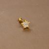 Gold Stainless Steel Earrings with Zircon Studs - Creative and Elegant Design