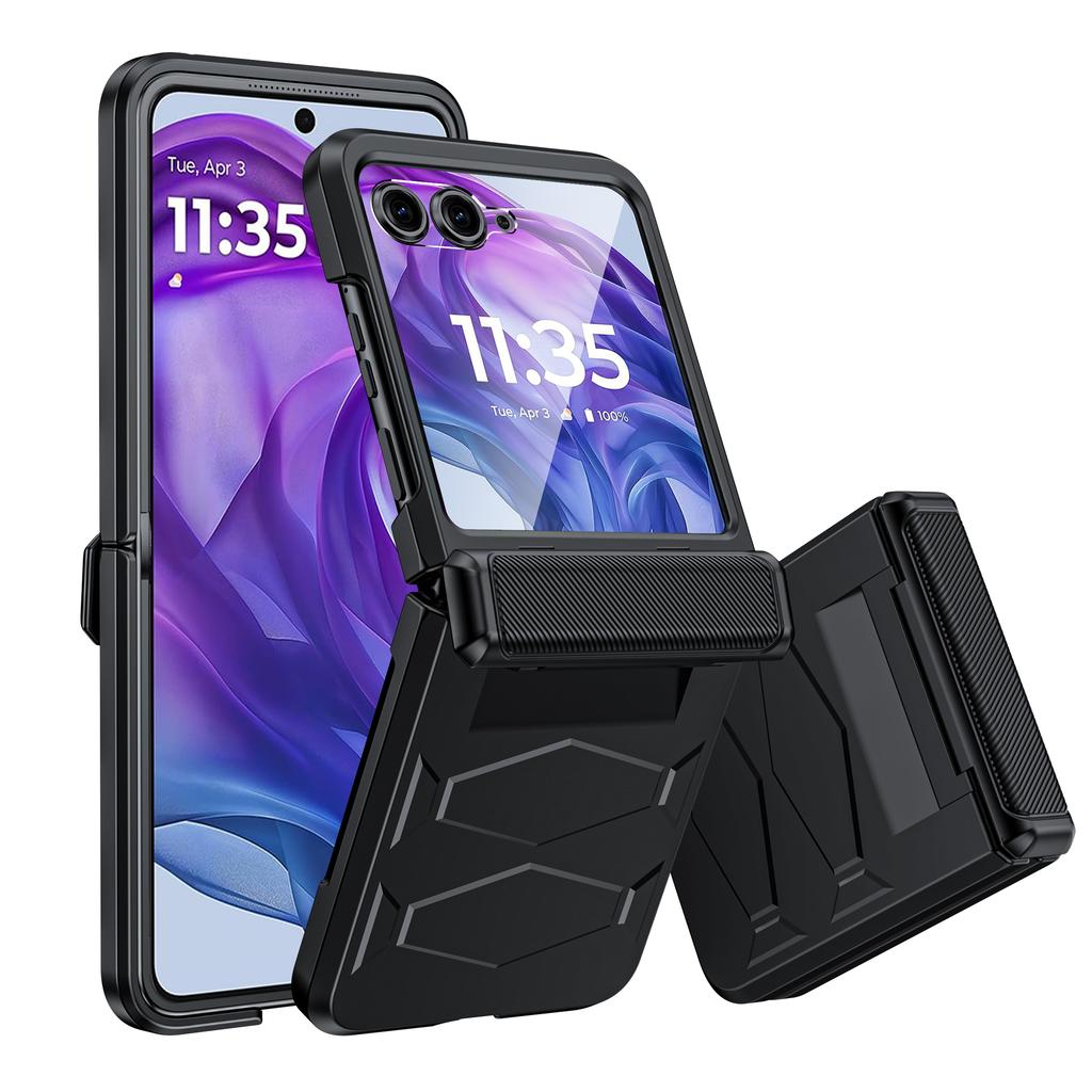 For Motorola Razr Ultra 2024/Razr Pro 2025/Razr Pro 2026 With Hinge Protection, Built-in Screen Protector Shockproof All-Inclusive Phone Cover-Red