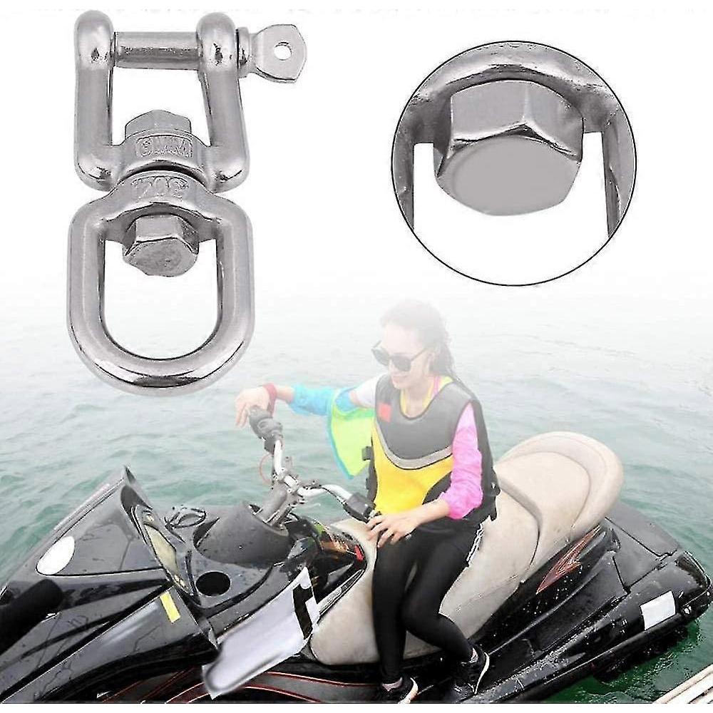 Swivel Shackle Anchor Swivel M8, 2PCS 304 Stainless Steel Swivel Snap D Shackles, Swivel Eye and Jaw - DD01