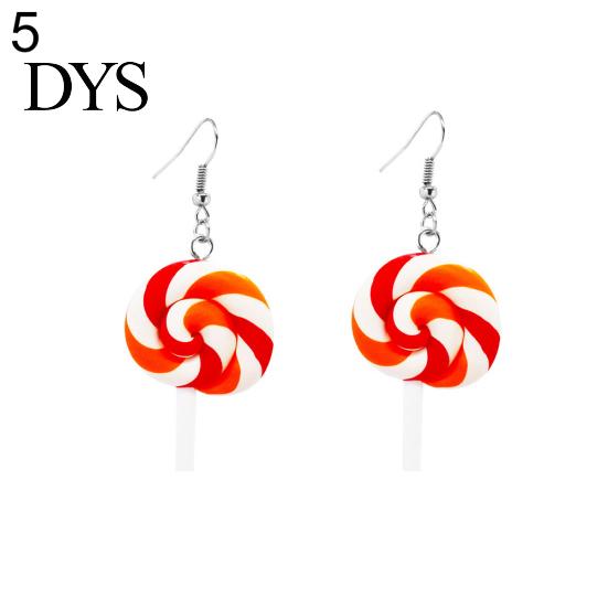 Fashion Rainbow Lollipop Candy Dangle Hook Earrings Women Jewelry Gift Party