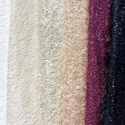 1/3yards 5mm Tassel Beaded Embroidered Chiffon Fabric Wedding Dress Apparel Children's Wear Fashionable Clothing Material