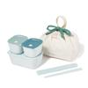 Francfranc Lunch Box Complete 5-Piece Set [All 3 Colors]- Includes Lunch Box, Chopsticks, Case, Pouch, Dishwasher Safe