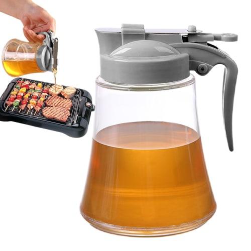 Onuuzivl Oil Dispenser Bottle, Cooking Oil Container | Kitchen Oil Bottle with Press-to-Open Handle - Airtight Cooking Storage Bottle, Easy-Refill Con