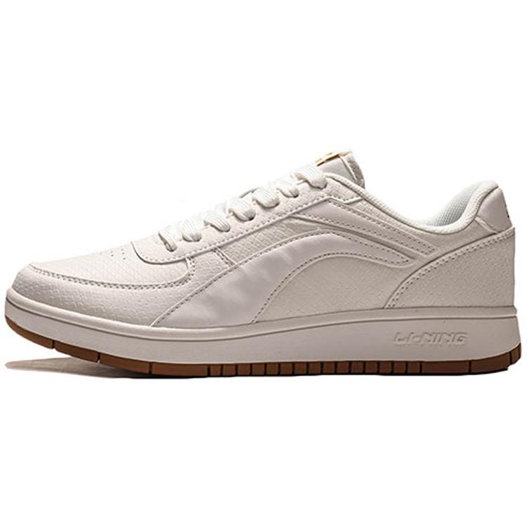 

Li Ning Synthetic Leather Low top Skateboard Shoes Men s White AGCP347-1 39.5