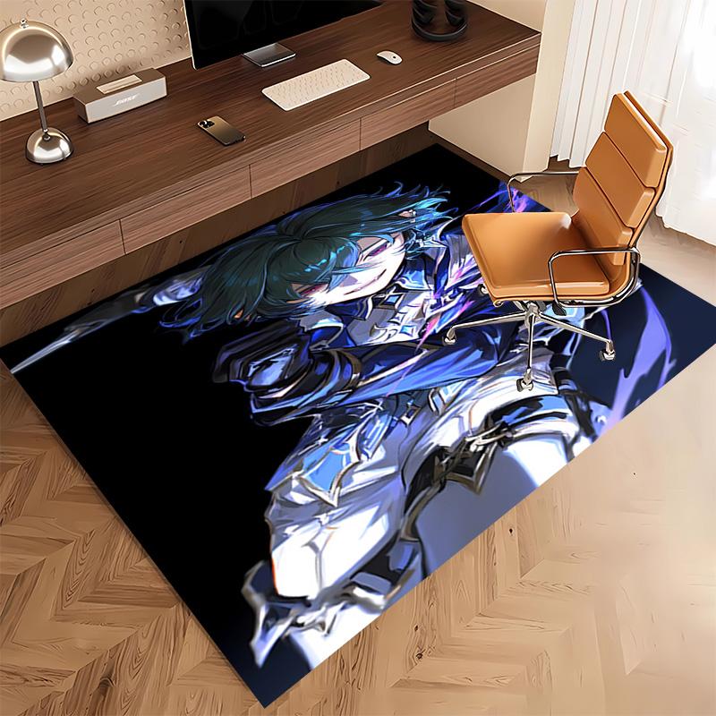 Genshin Impact Cryo Lohen Polearm Print Area Rug - Soft,Washable Non-Slip Indoor Mat,Living Room,Home Office Decorative Rug