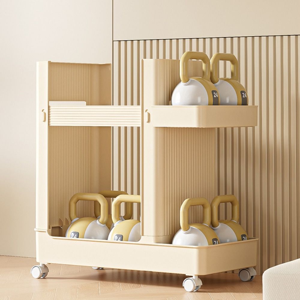 Multifunctional Sports Equipment Storage Rack with Wheels Sports Tools Organizer  Fitness Equipment