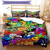 Set Lenzuola Geometry Dash 3 Pezzi Copripiumino include Copripiumino & Federe, Decorazione Camera da Letto Perfetta per Tutte le Stagioni & Regalo