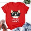 New Cat Don'T Stress Meowt Printed T Shirt Women Teens Fashion Hip Hop Harajuku Casual Short Sleeve Unisex Tops Tees